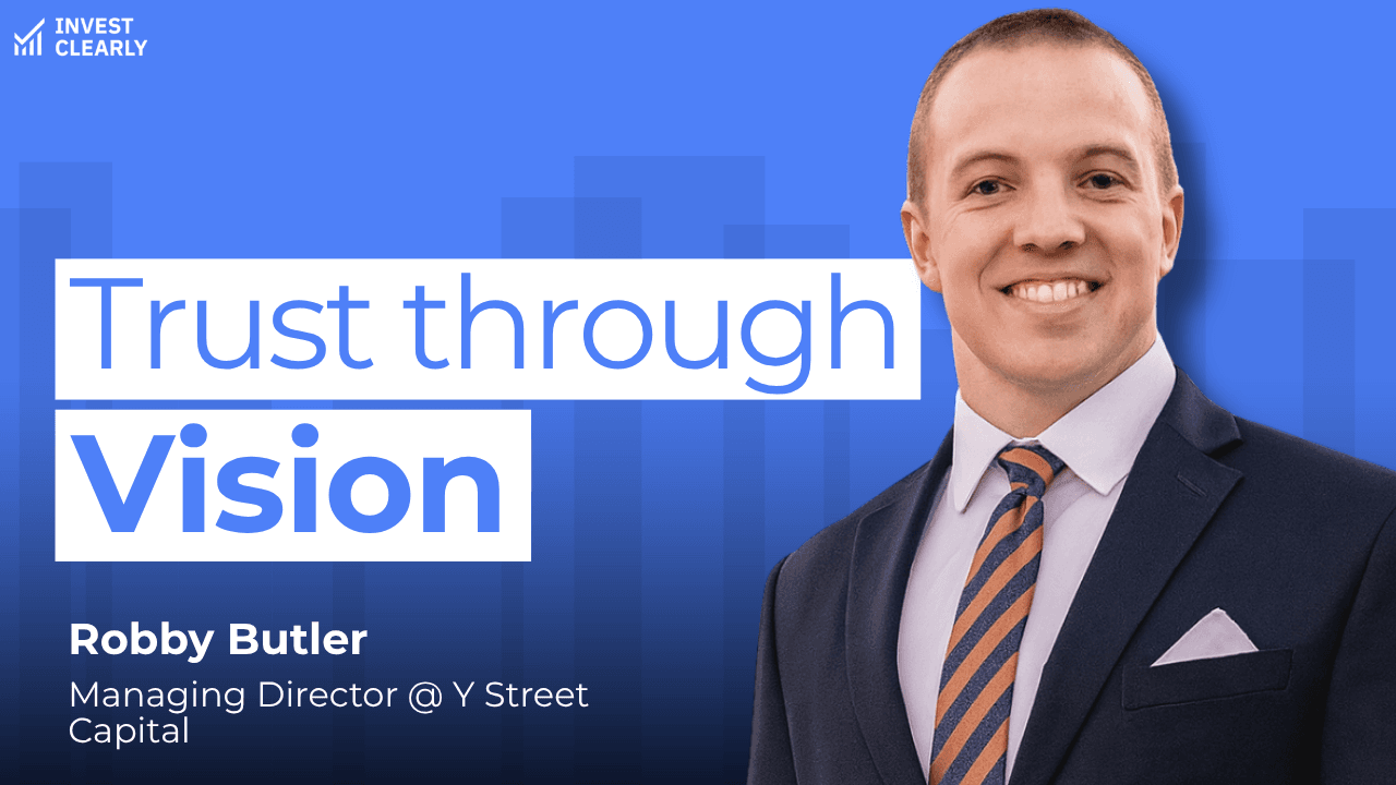 Image of robby butler of y street capital that says trust through vision